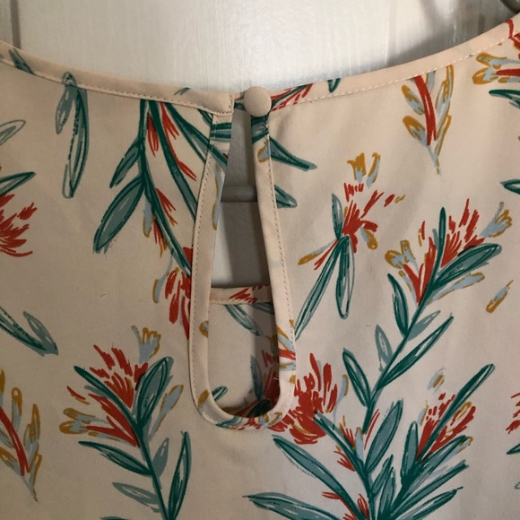 ModCloth Cream Blouse with Floral Pattern - Picture 4 of 5